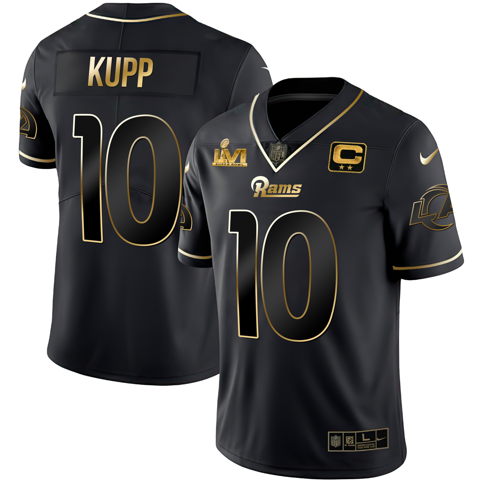 Cooper Kupp Men's Los Angeles Rams Super Bowl LVI Black Gold Black Gold Jersey - All Stitched 