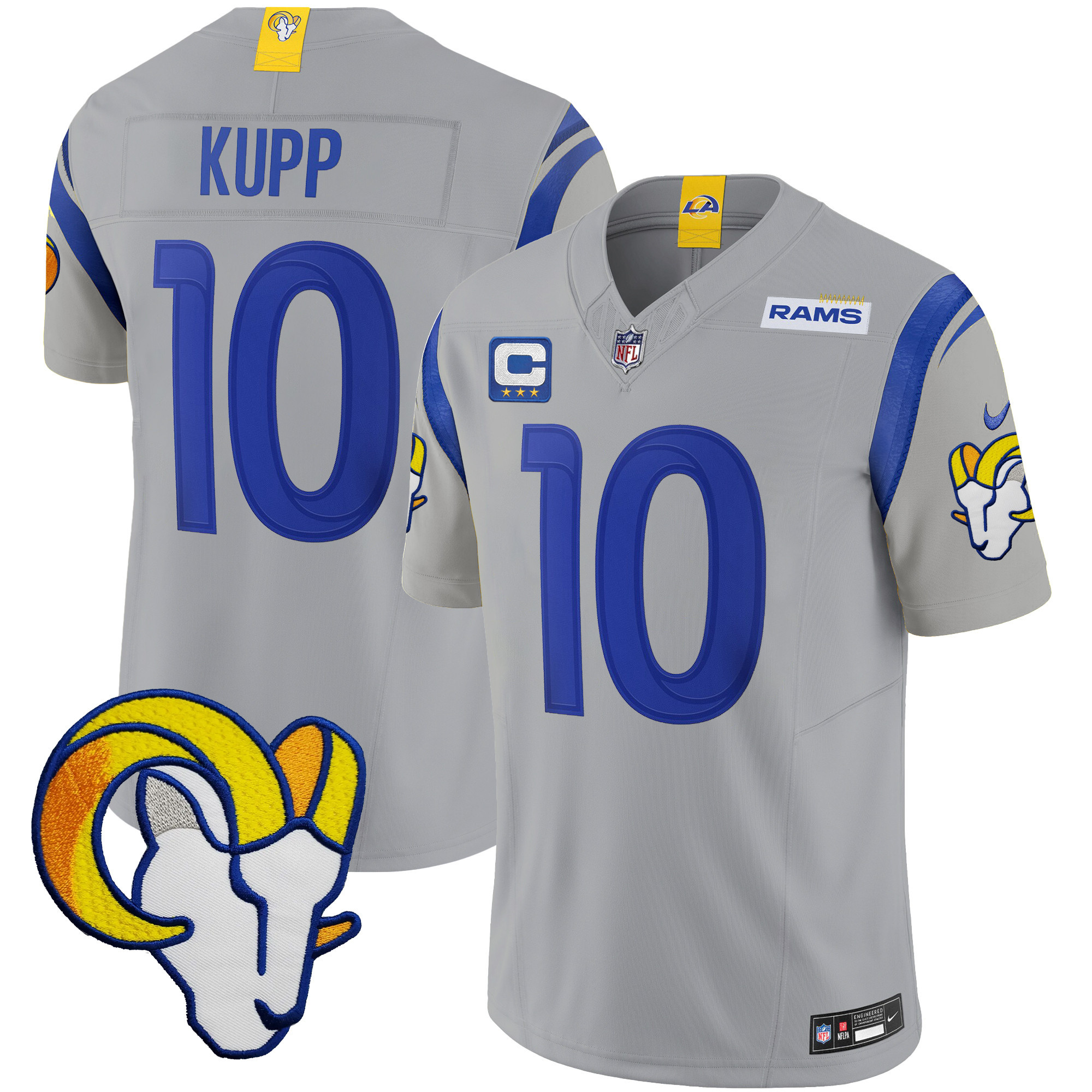 Cooper Kupp Men's Los Angeles Rams Vapor Limited Gray Jersey - All Stitched 