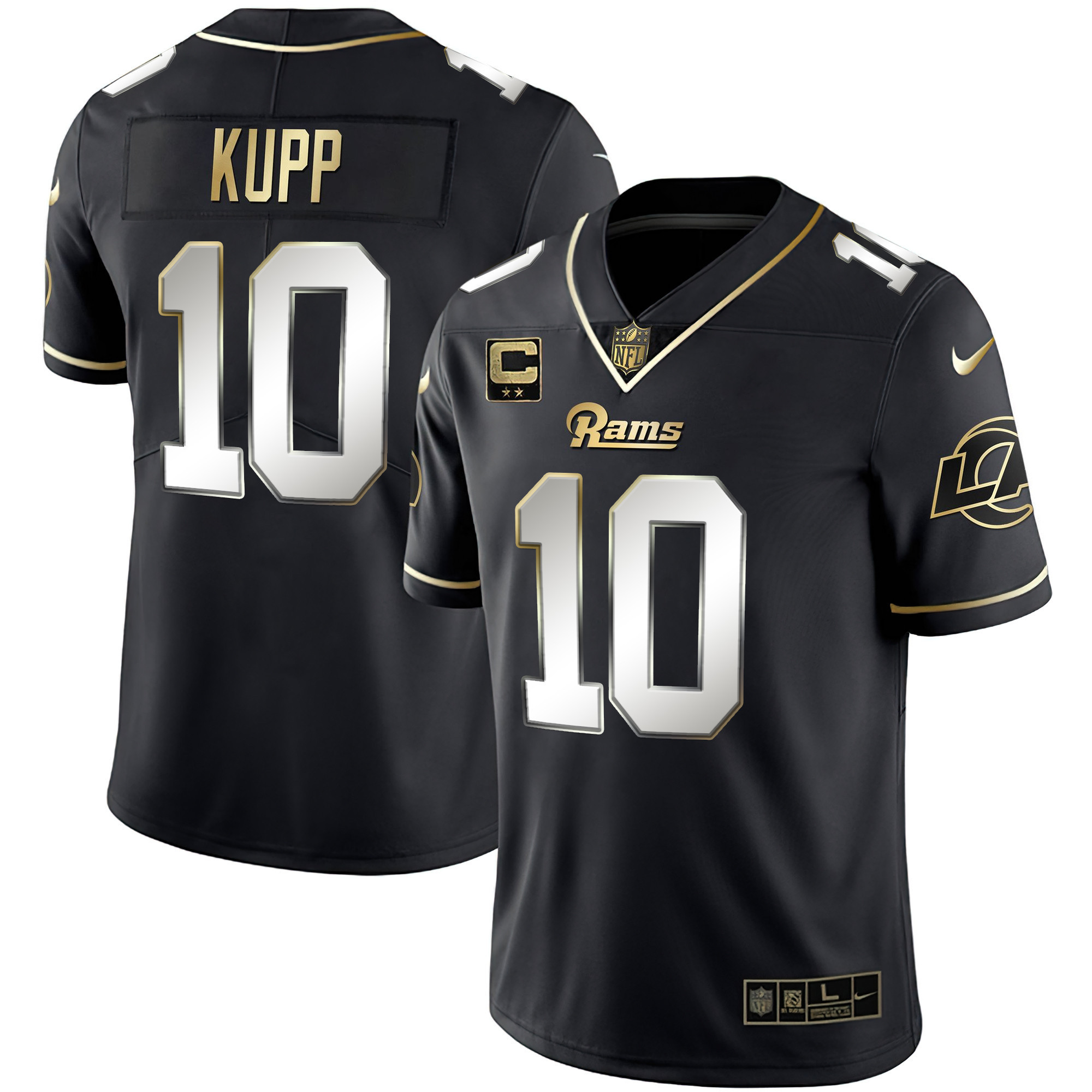 Cooper Kupp Men's Los Angeles Rams White Gold & Black Gold Black Limited Jersey - All Stitched 