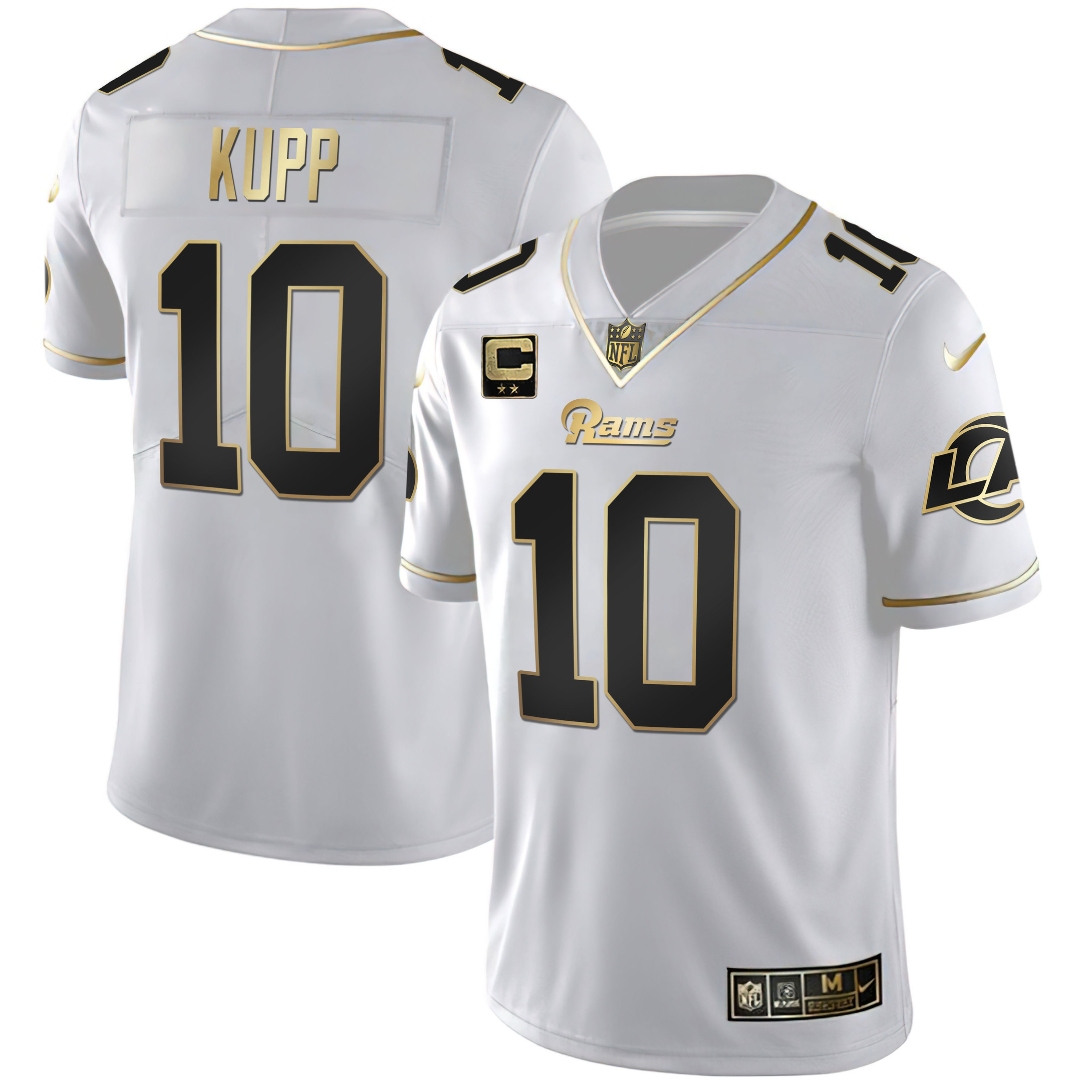 Cooper Kupp Men's Los Angeles Rams White Gold & Black Gold White Gold Jersey - All Stitched 