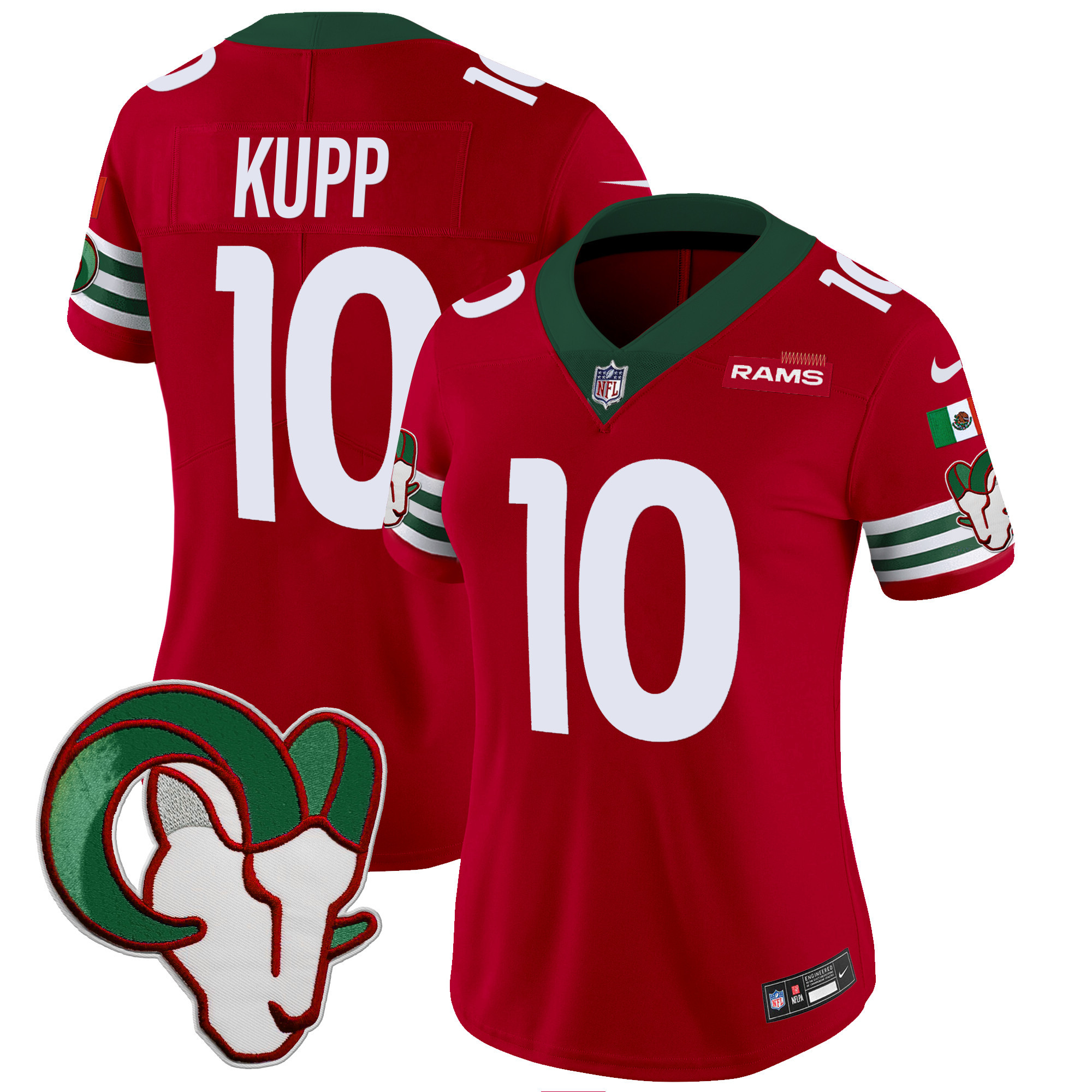 Cooper Kupp Women's Los Angeles Rams Mexico Vapor Limited Red Jersey - All Stitched 