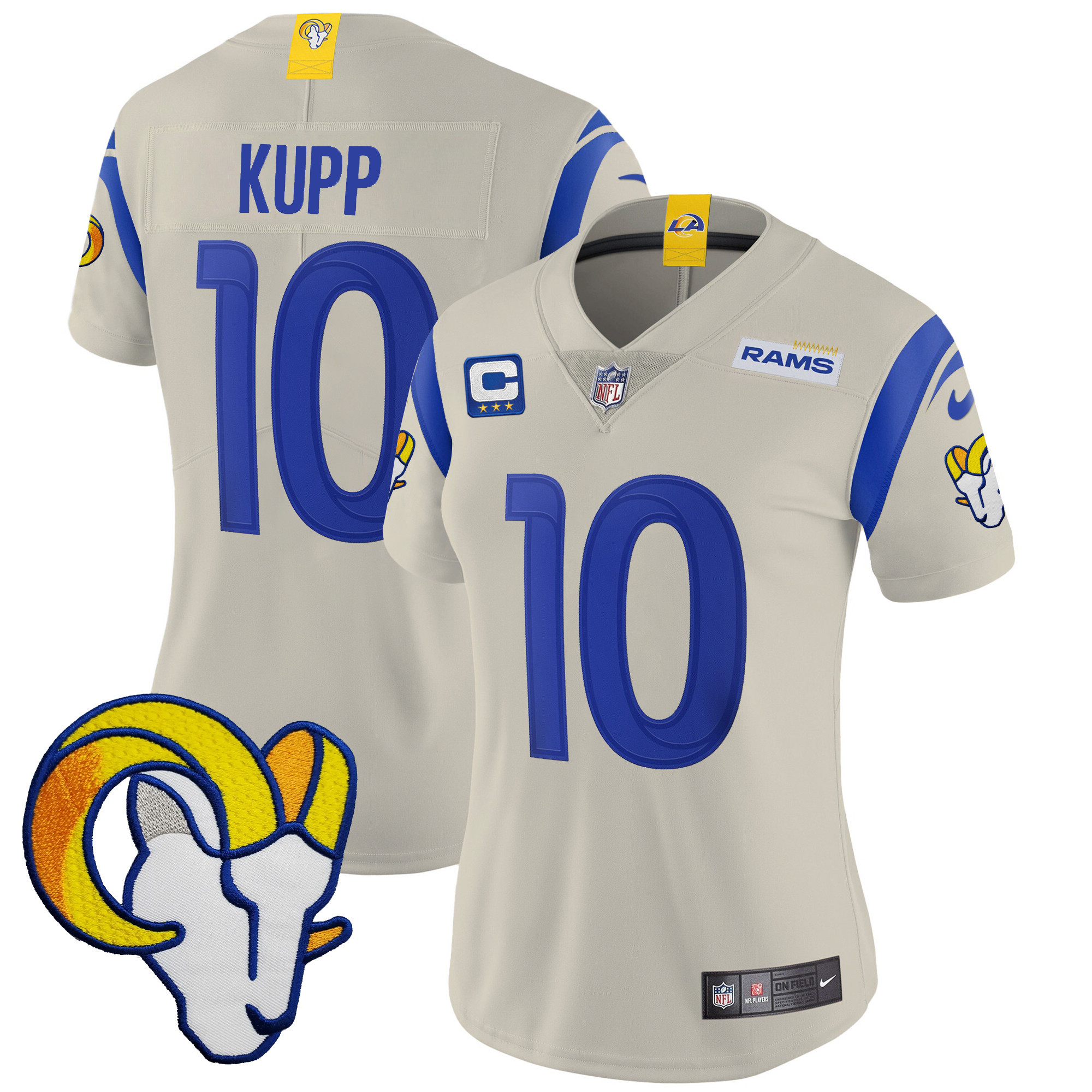 Cooper Kupp Women's Los Angeles Rams Vapor Limited Bone Jersey - All Stitched 