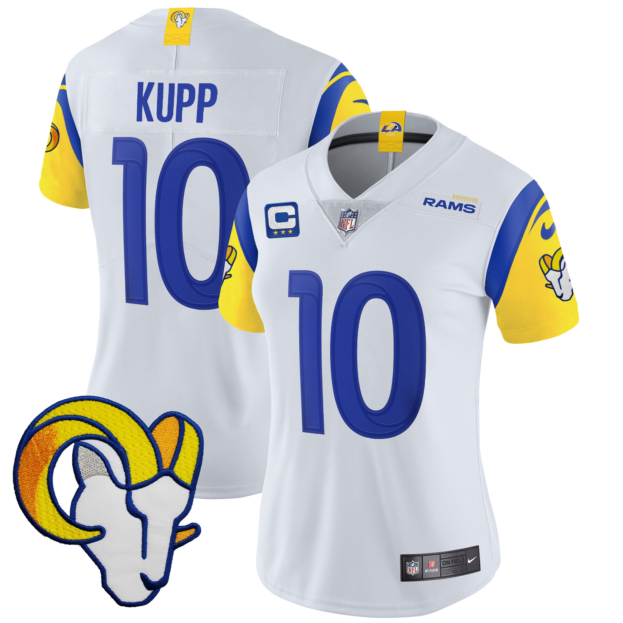 Cooper Kupp Women's Los Angeles Rams Vapor Limited White Jersey - All Stitched 