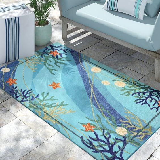 Coral And Star Fish Limited Edition Rectangle Rug