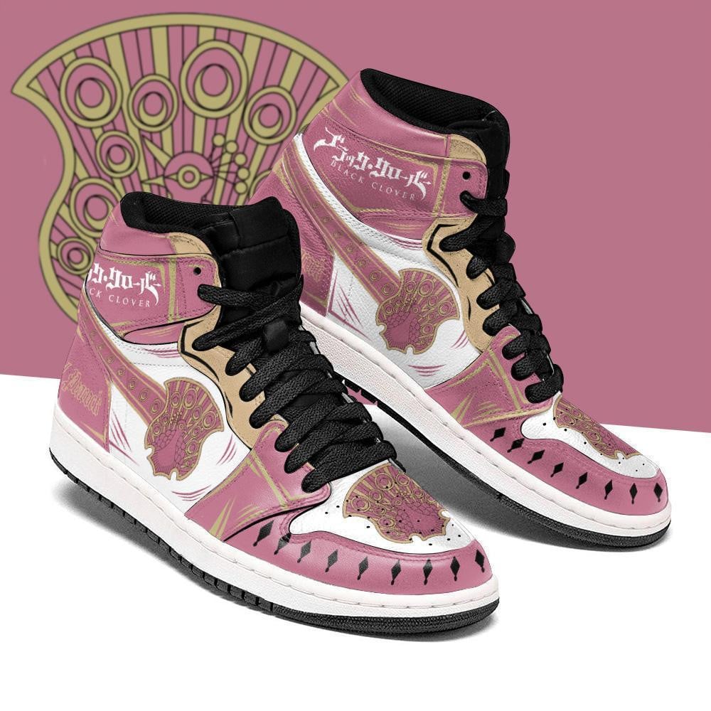 Coral Peacock Magic Knight JD1s Sneakers Black Clover JD1s Sneakers Anime, Air Jordan Hightop