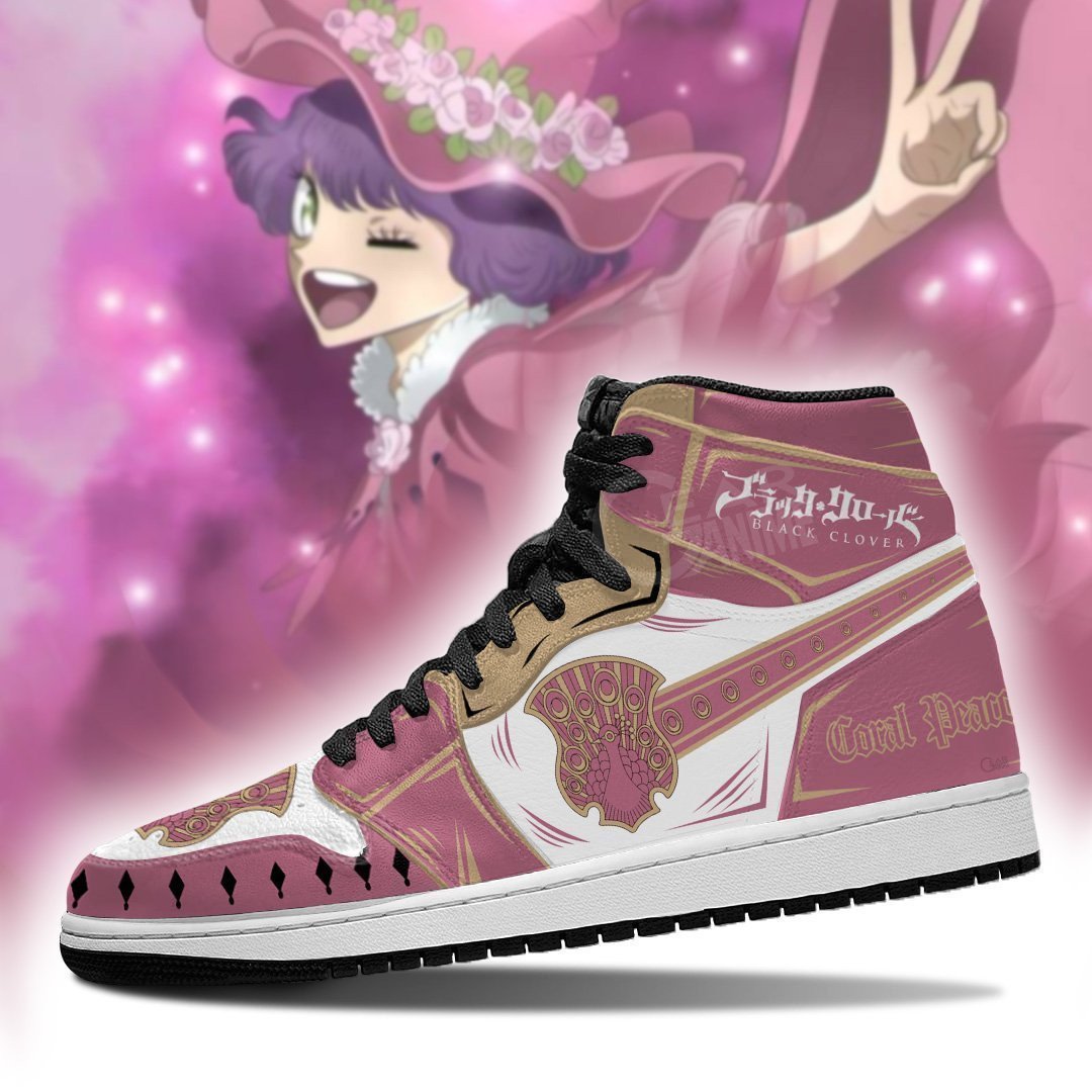Coral Peacock Magic Knight JD1s Sneakers Black Clover JD1s Sneakers Anime, Air Jordan Hightop