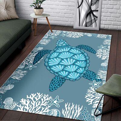 Coral Turtle Limited Edition Rectangle Rug