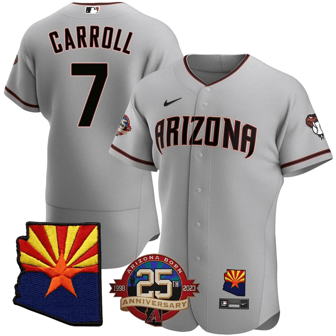 Corbin Carroll Men’s Arizona Diamondbacks Arizona State & 25th Anniversary Year Patch Jersey - All Stitched