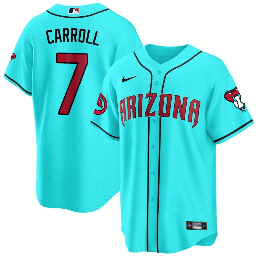 Corbin Carroll Men's Arizona Diamondbacks 2024 Cool Base V2 Teal Arizona Jersey - All Stitched