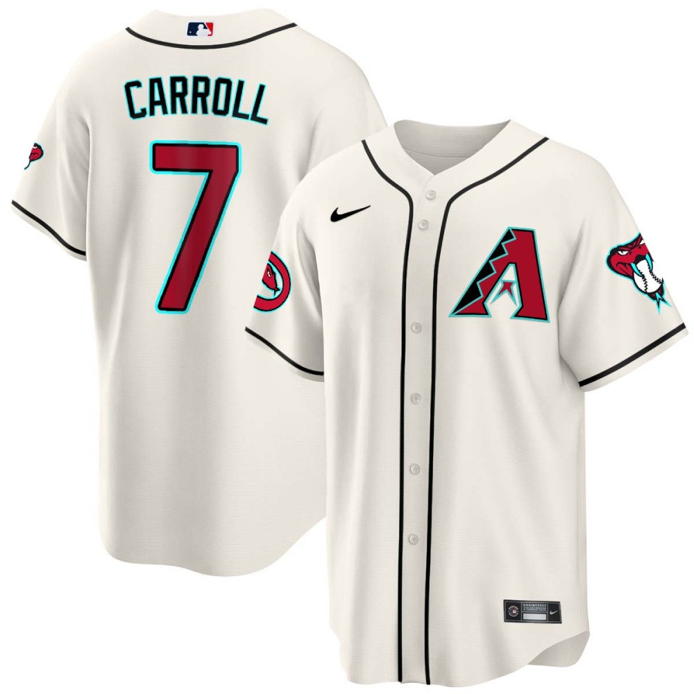 Corbin Carroll Men's Arizona Diamondbacks 2024 Cool Base White Jersey - All Stitched