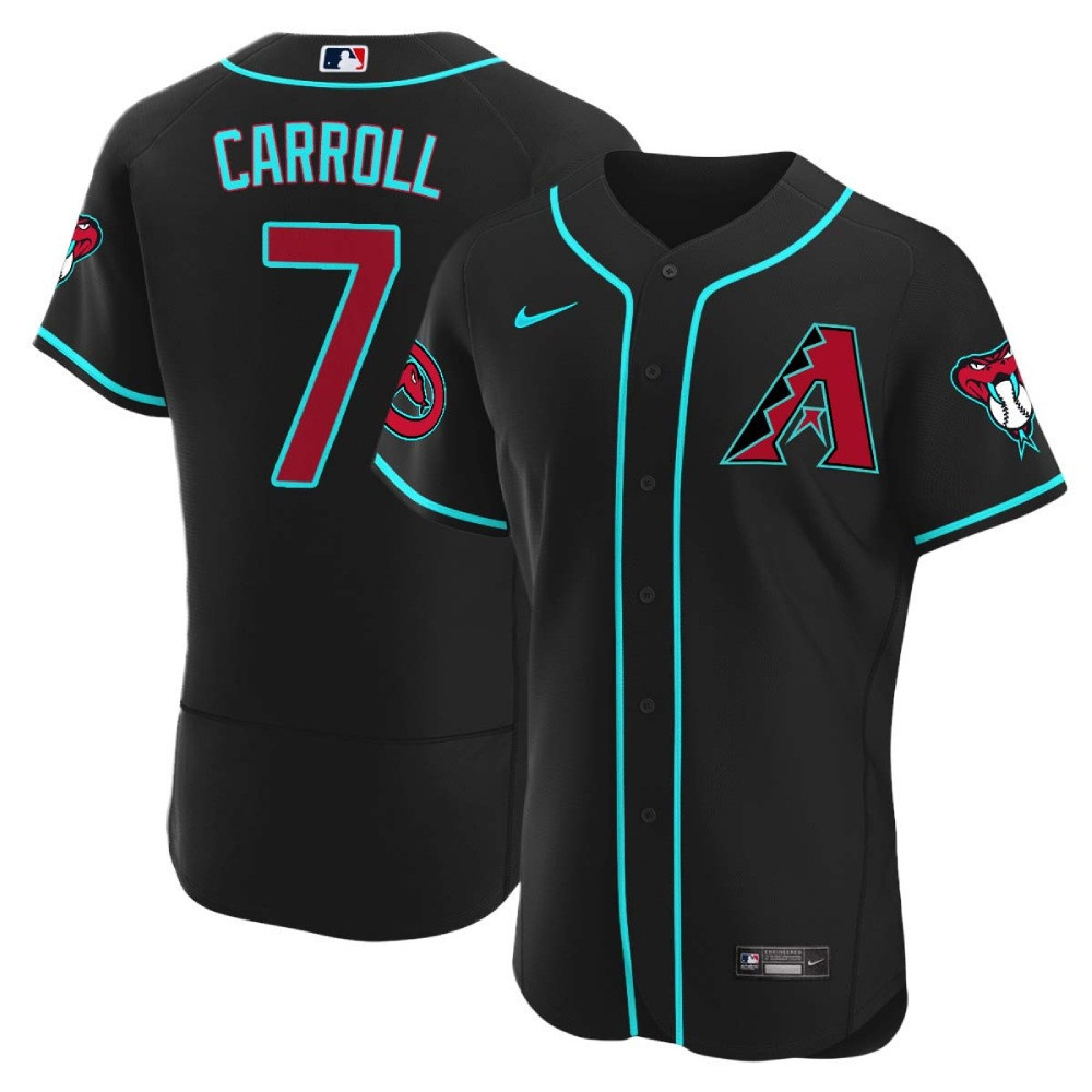 Corbin Carroll Men's Arizona Diamondbacks 2024 Flex Base Black Alternate Jersey - All Stitched