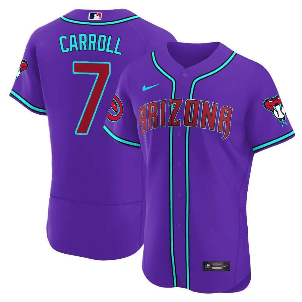 Corbin Carroll Men's Arizona Diamondbacks 2024 Flex Base V2 Purple Arizona Jersey - All Stitched
