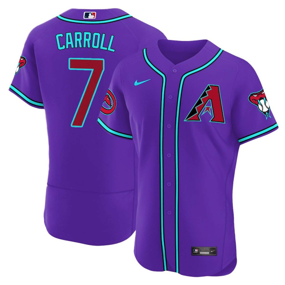 Corbin Carroll Men's Arizona Diamondbacks 2024 Flex Base V2 Purple Jersey - All Stitched