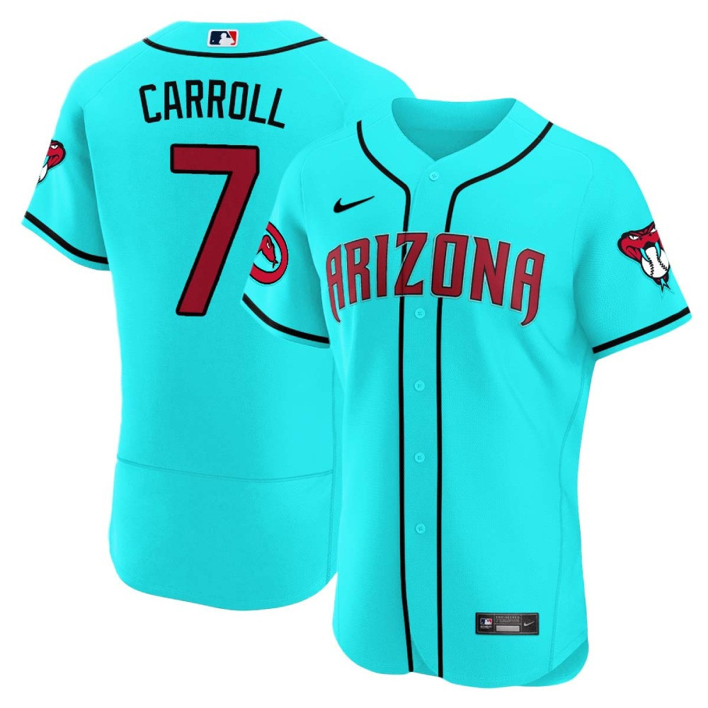 Corbin Carroll Men's Arizona Diamondbacks 2024 Flex Base V2 Teal Arizona Jersey - All Stitched