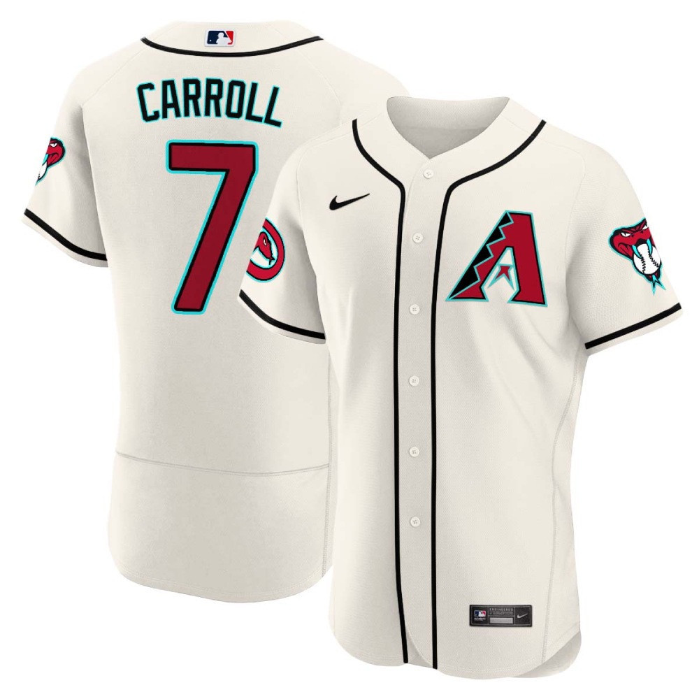 Corbin Carroll Men's Arizona Diamondbacks 2024 Flex Base White Jersey - All Stitched