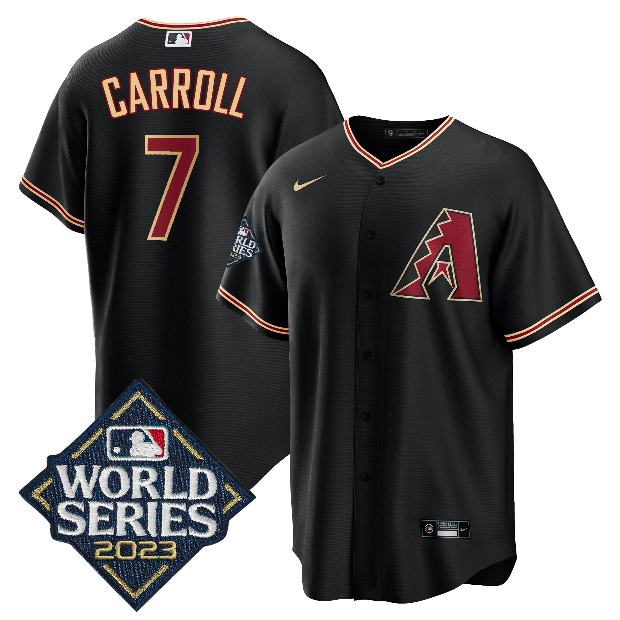 Corbin Carroll Men's Arizona Diamondbacks Black 2023 World Series Cool Black Jersey - All Stitched