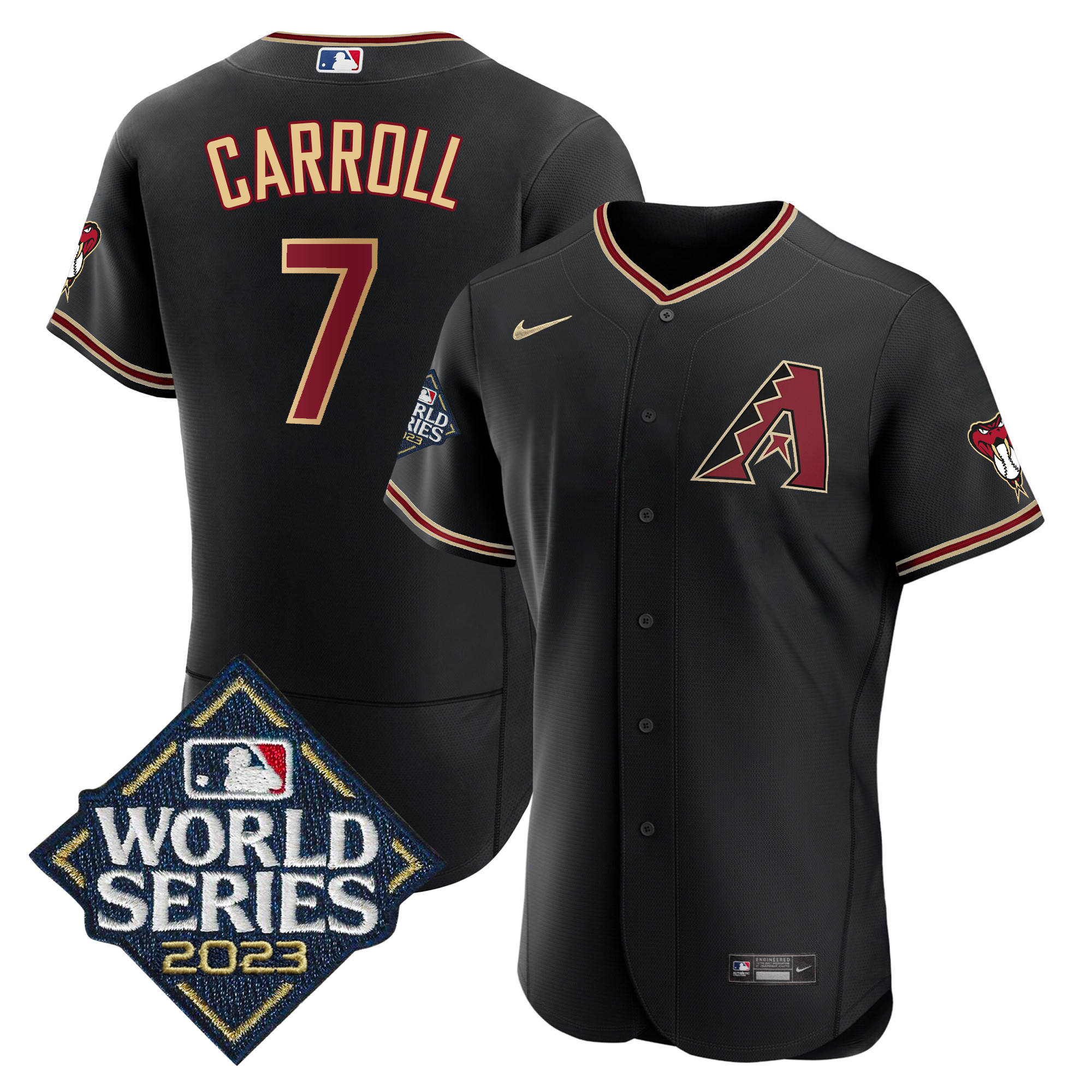 Corbin Carroll Men's Arizona Diamondbacks Black 2023 World Series Flex Black Jersey - All Stitched