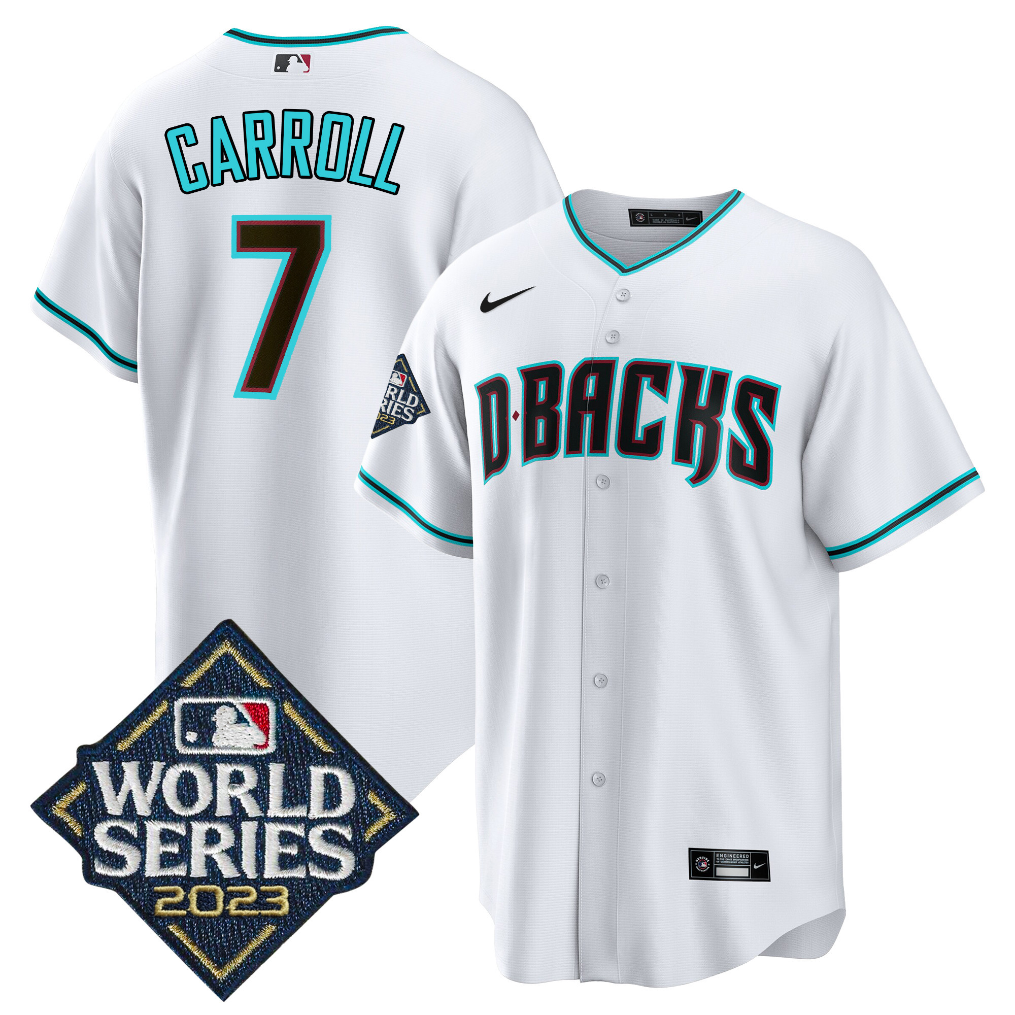 Corbin Carroll Men's Arizona Diamondbacks White 2023 World Series Cool White Jersey - All Stitched