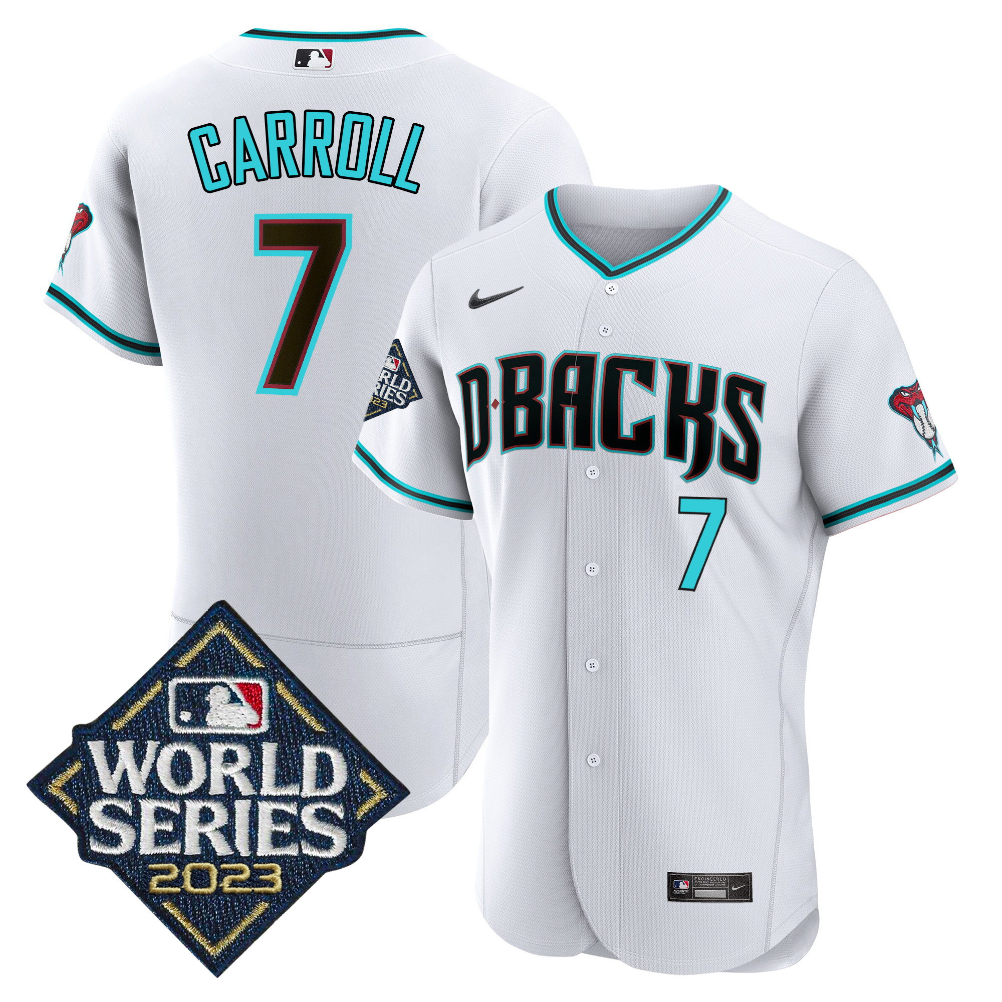 Corbin Carroll Men's Arizona Diamondbacks White 2023 World Series Flex White Jersey - All Stitched