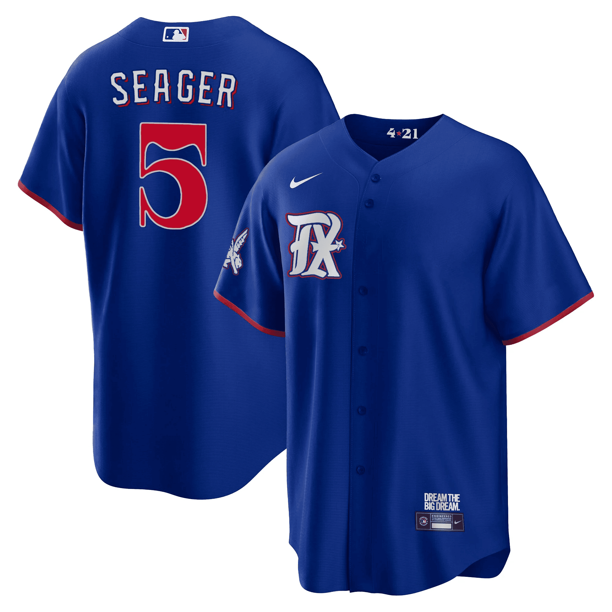 Corey Seager Men's Texas Rangers 2023 City Connect Collection V2 Cool Royal Jersey - All Stitched