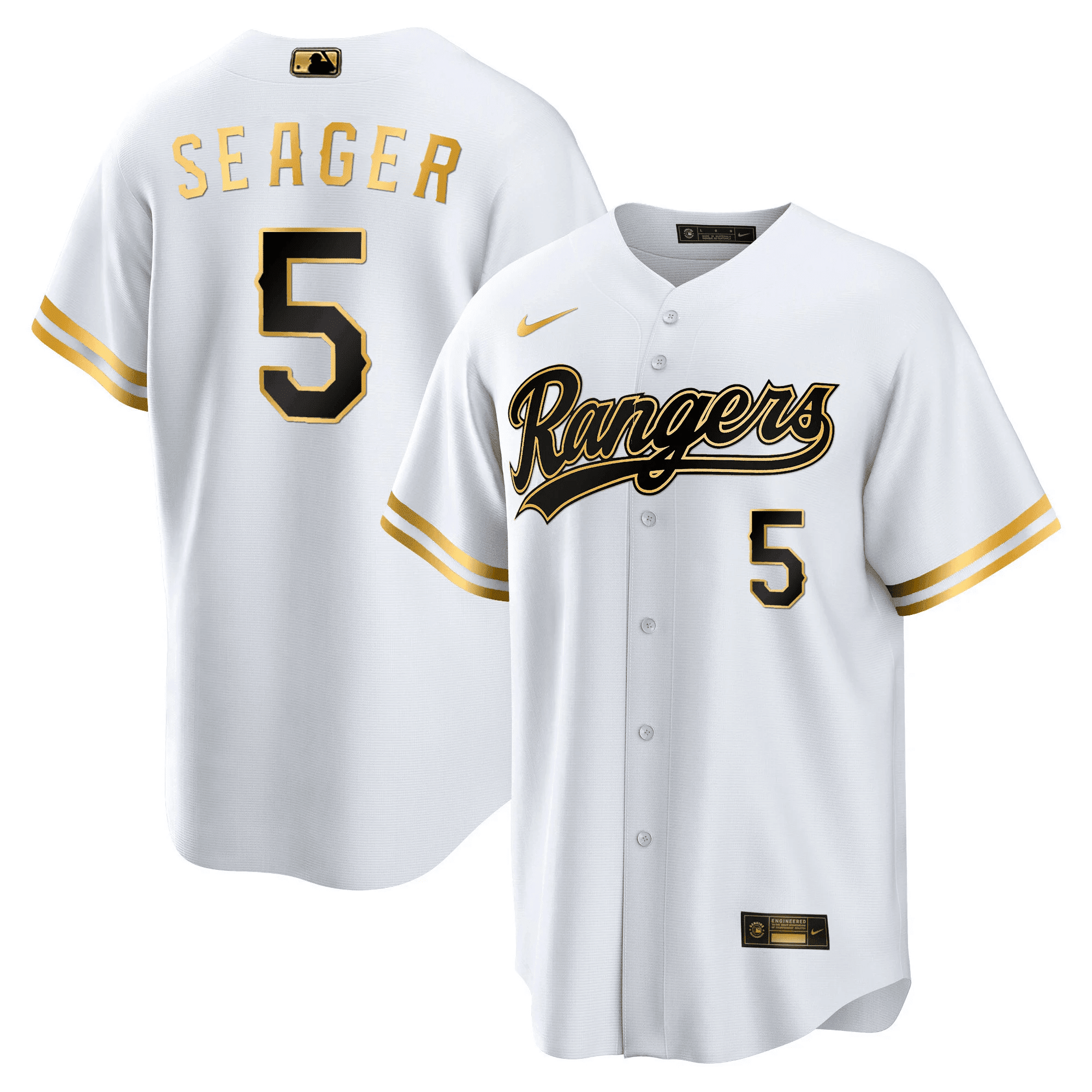 Corey Seager Men's Texas Rangers 2023 Gold Cool White Jersey - All Stitched