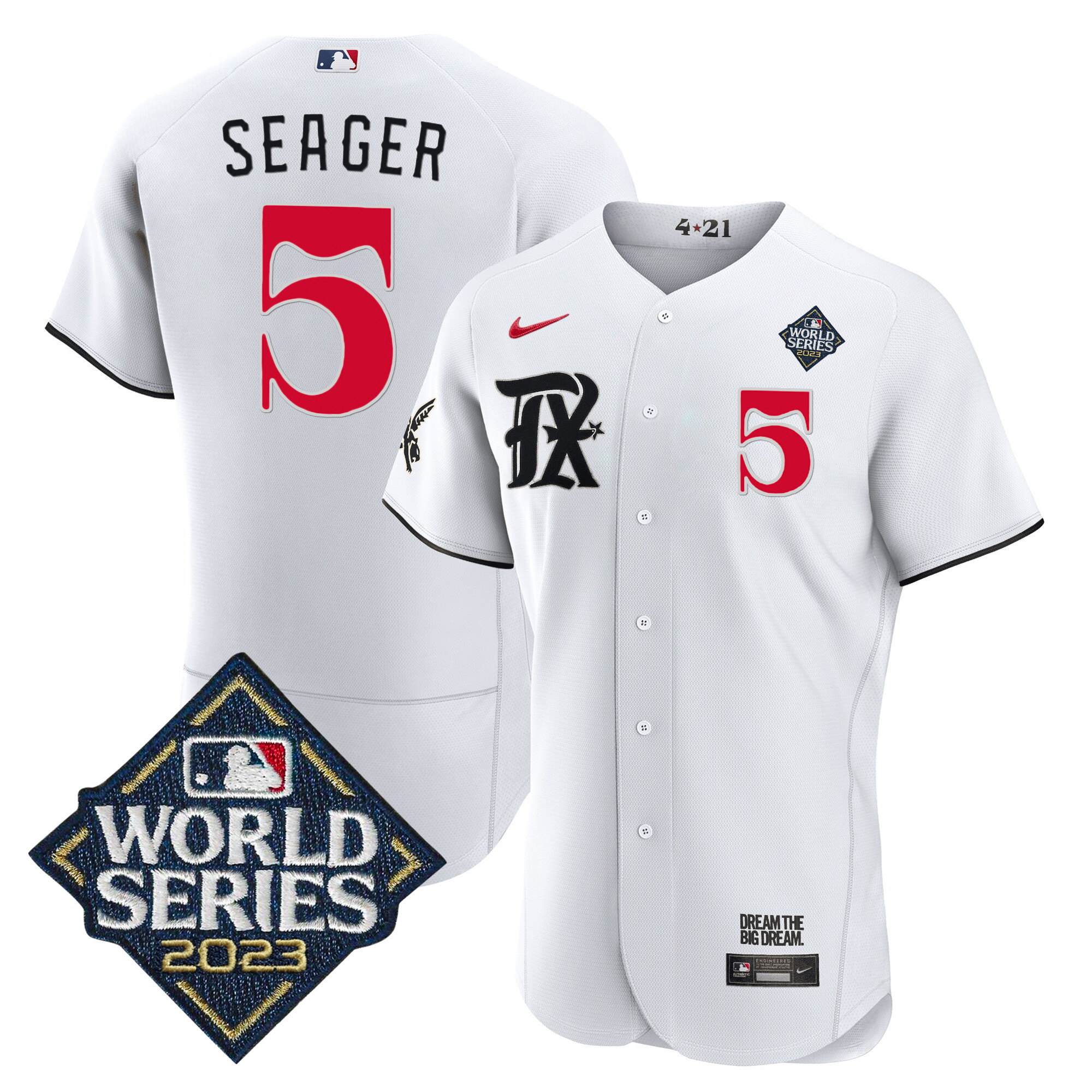 Corey Seager Men's Texas Rangers 2023 World Series City Connect Flex Base White Jersey - All Stitched