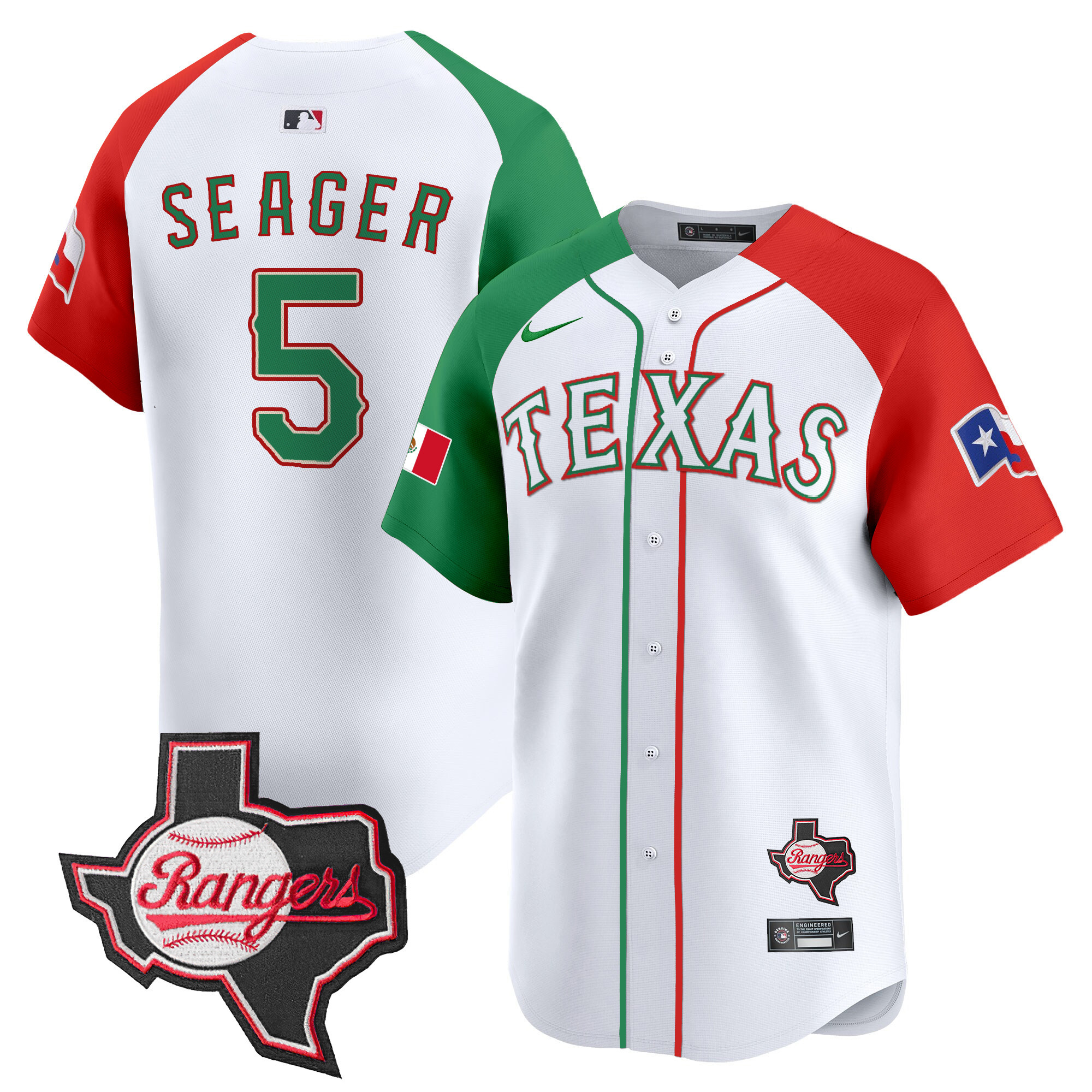 Corey Seager Men's Texas Rangers Mexico Texas Patch Vapor Premier Limited Alternate Jersey - All Stitched