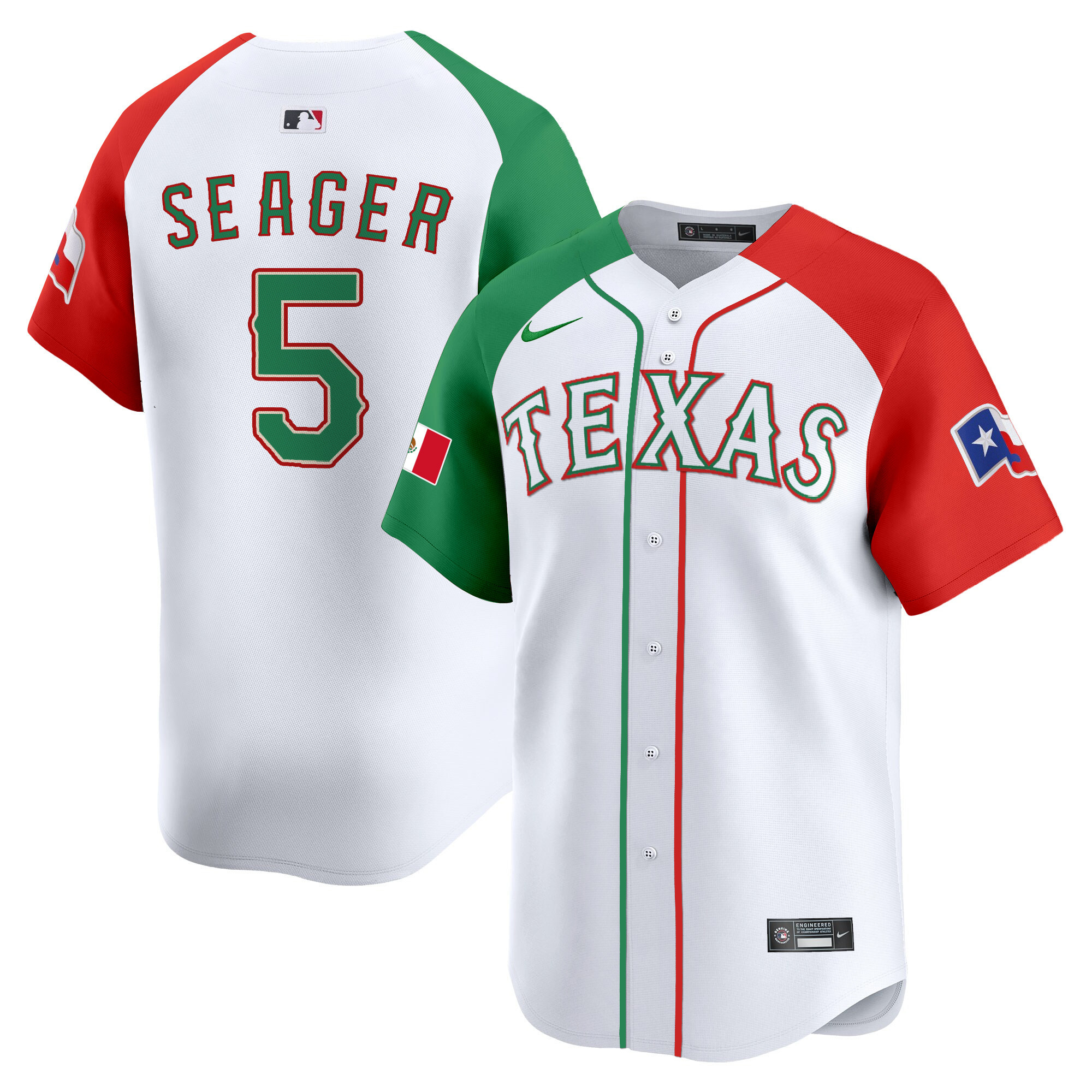 Corey Seager Men's Texas Rangers Mexico Vapor Premier Limited V2 Alternate Jersey - All Stitched