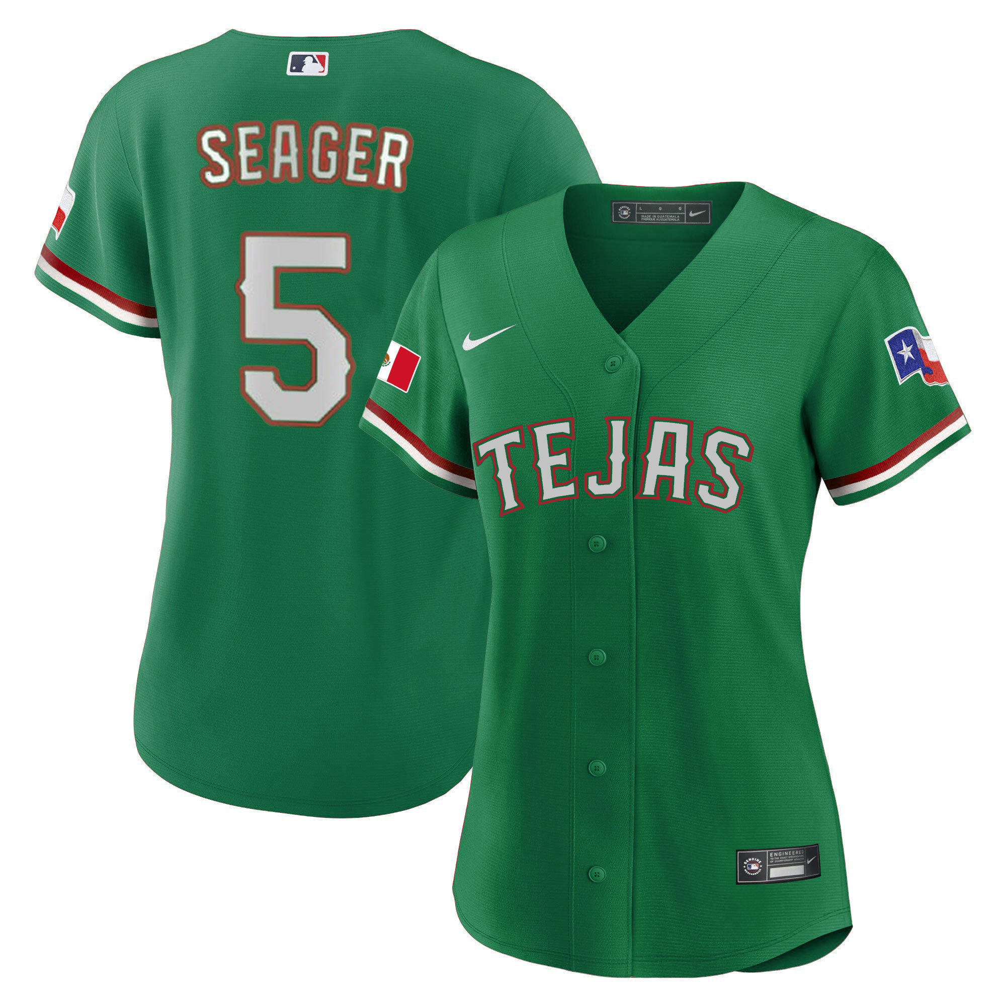 Corey Seager Women's Texas Rangers Mexican Green Jersey - All Stitched