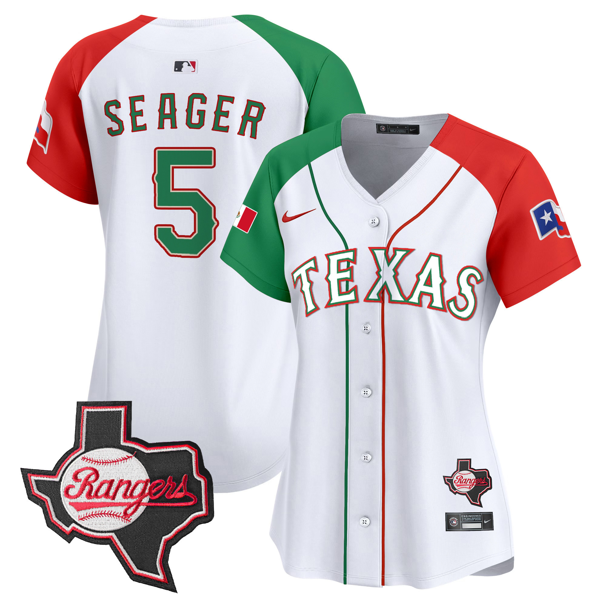 Corey Seager Women's Texas Rangers Mexico Texas Patch Vapor Premier Limited Alternate Jersey - All Stitched
