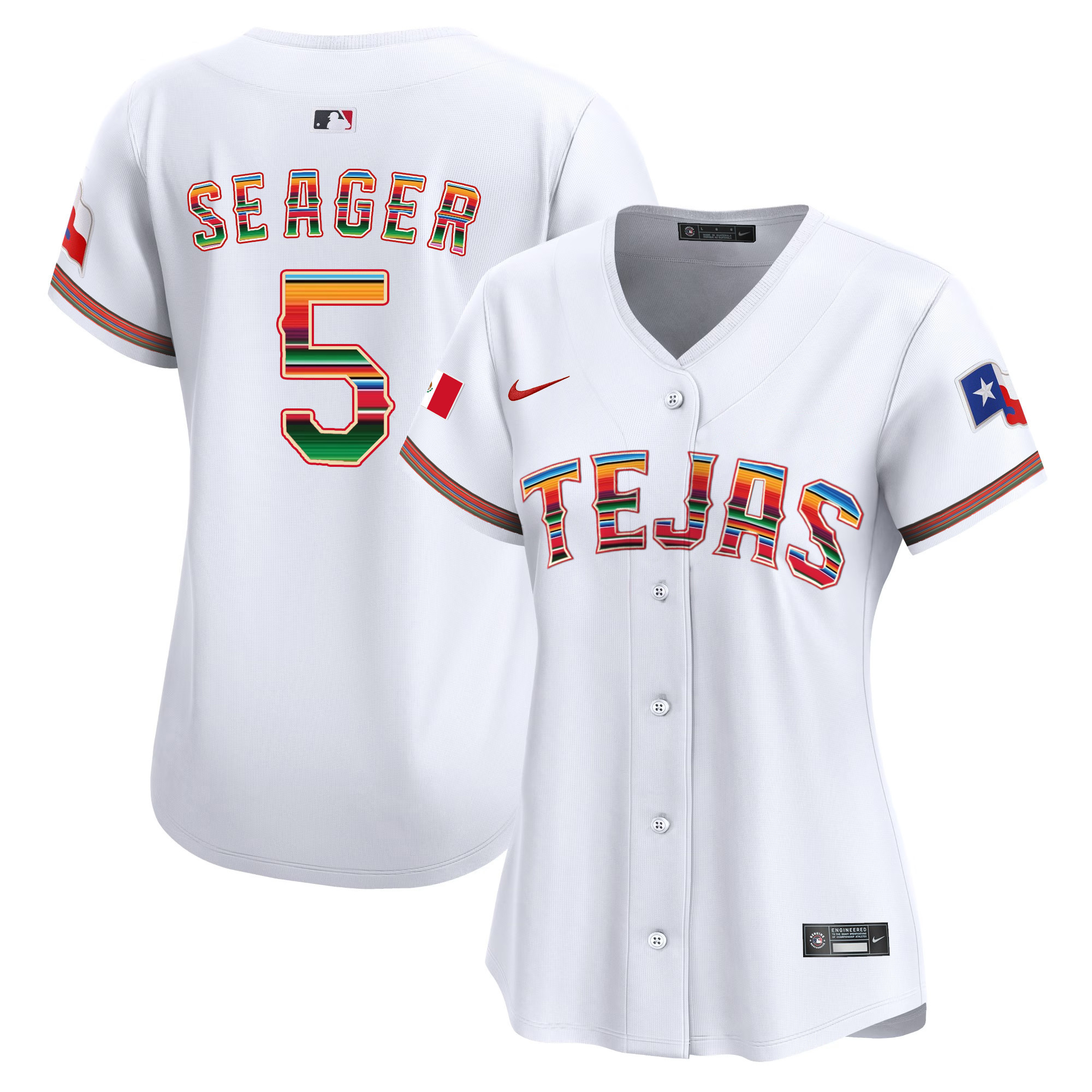 Corey Seager Women's Texas Rangers Mexico Vapor Premier Limited White Jersey - All Stitched