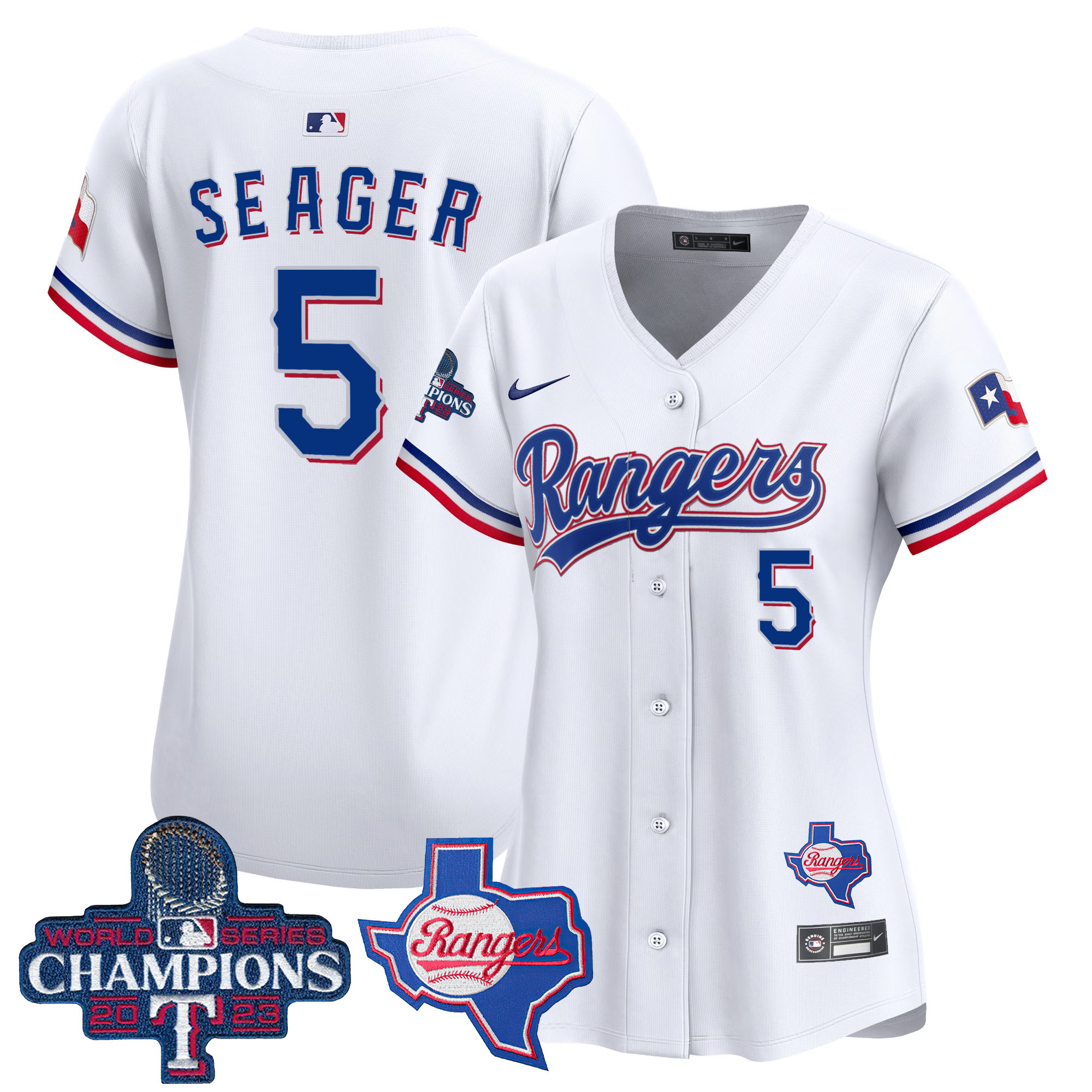 Corey Seager Women's Texas Rangers World Series Champions Vapor Premier Limited V2 White Jersey - All Stitched