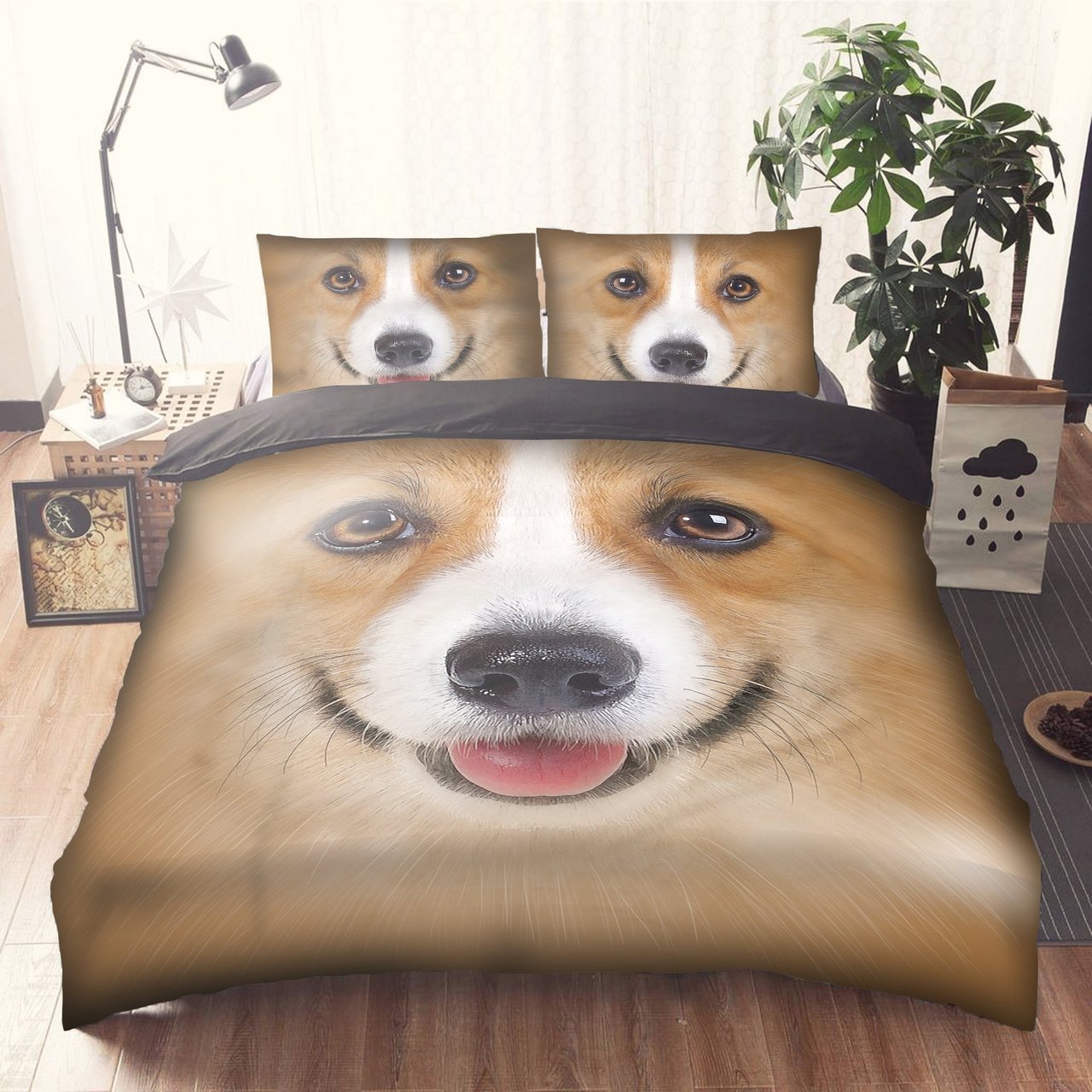 Corgi 3D Customized Duvet Cover Bedding Set