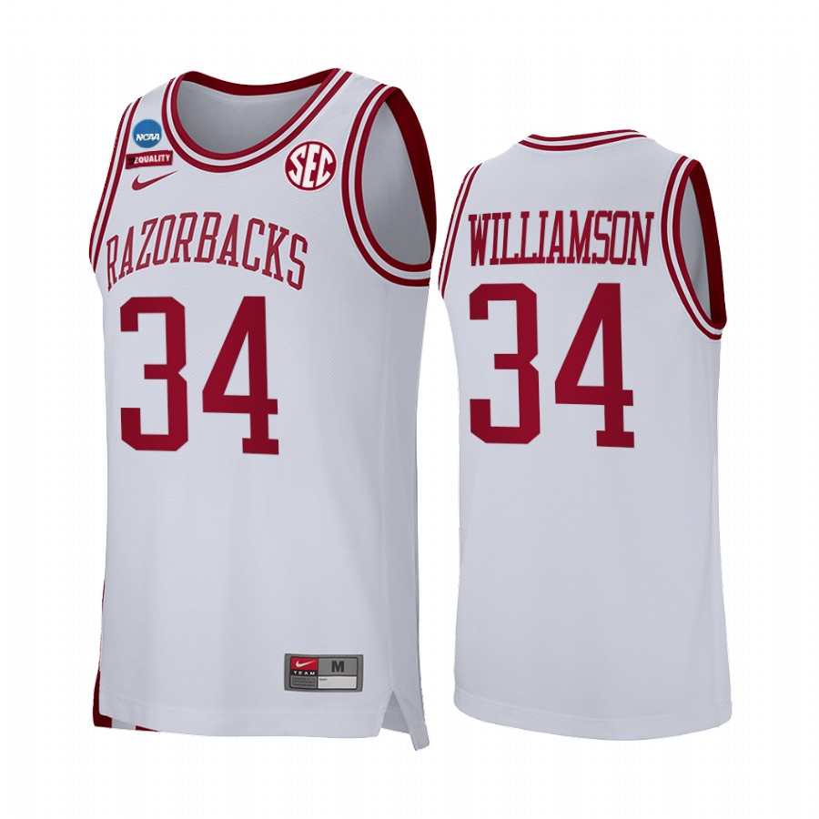 Corliss Williamson Arkansas Razorbacks White Jersey Retro Alumni
