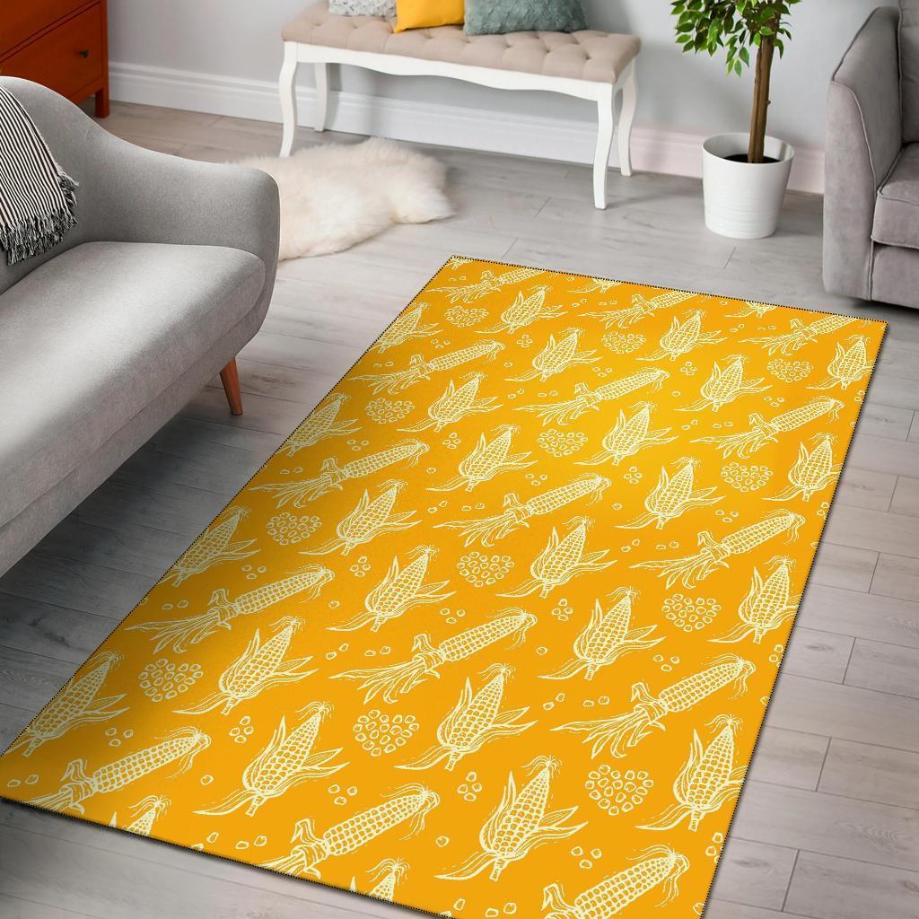 Corn Yellow Pattern Print Area Limited Edition Rectangle Rug