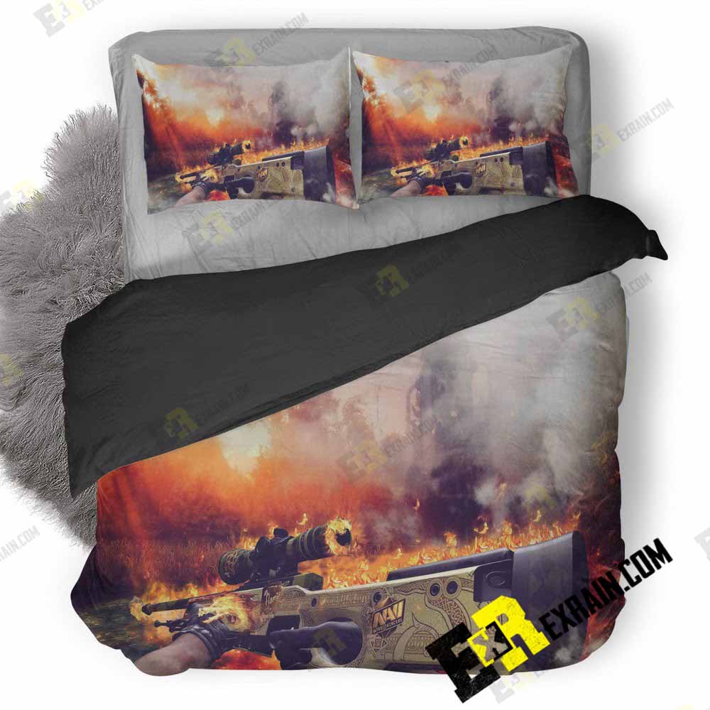 Counter Strike Dragon Lore Weapon Rp 3D Customized Duvet Cover Bedding Set