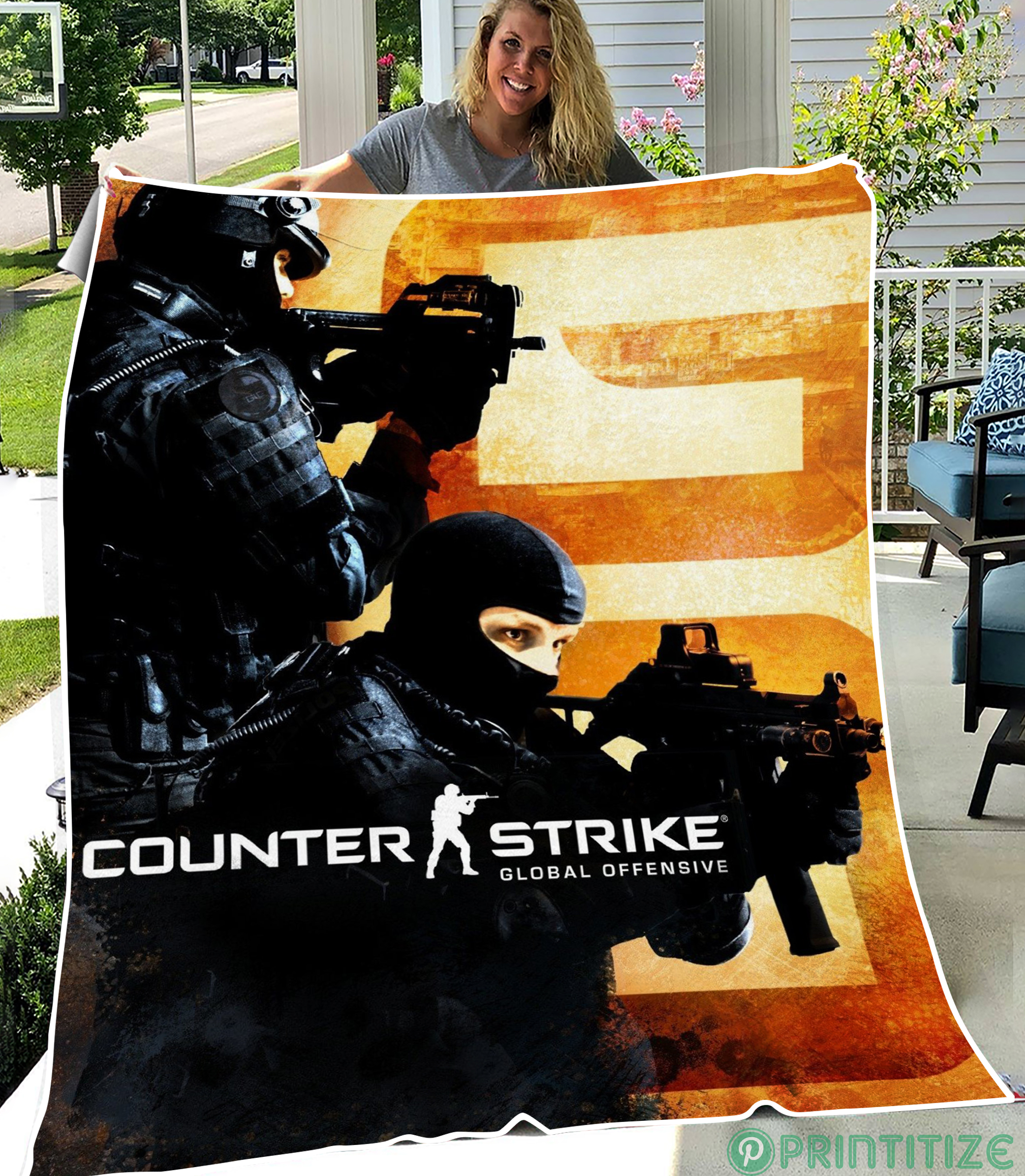 Counter Strike Go Cover Fleece Blanket