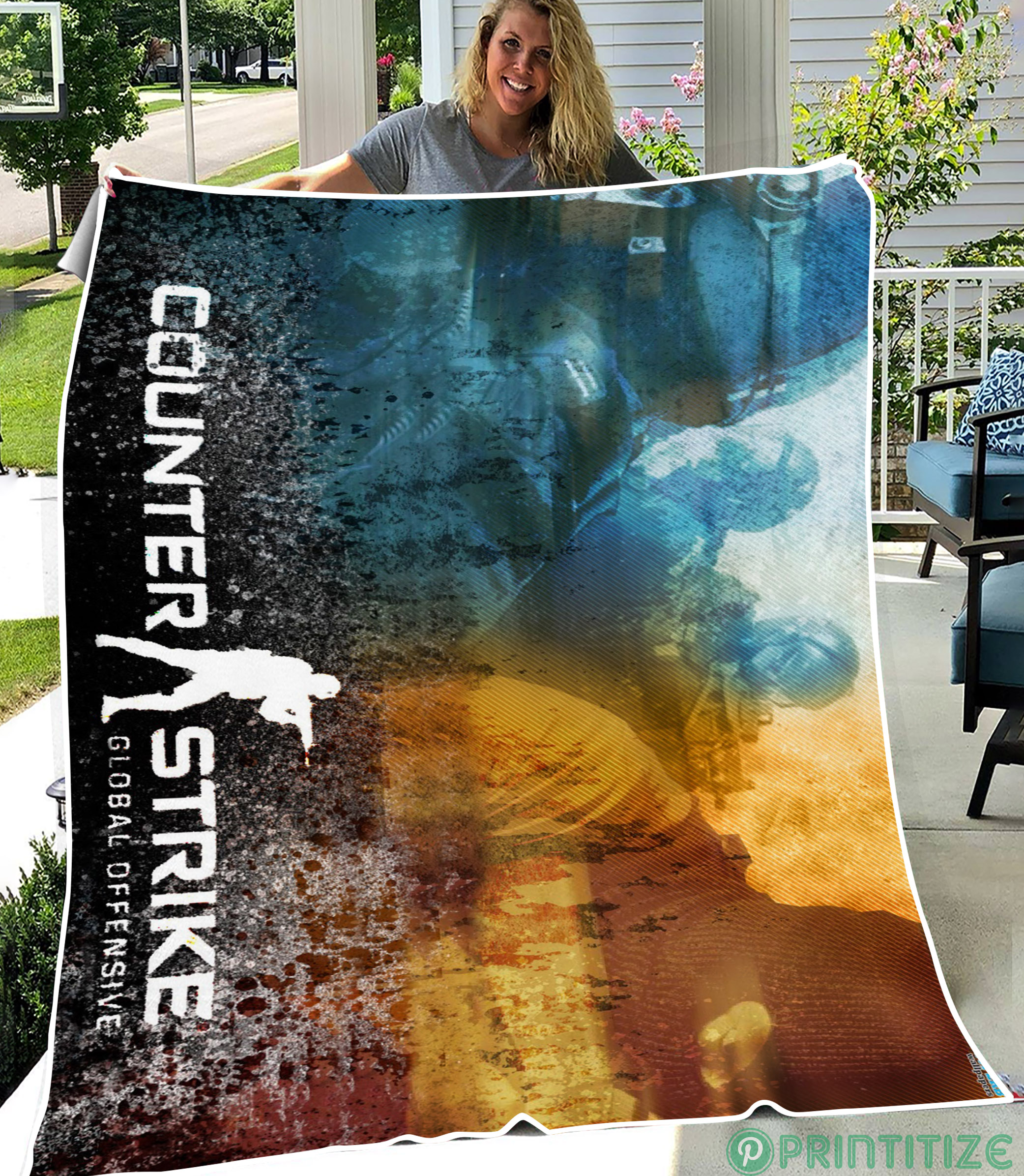 Counter Strike Player Fleece Blanket