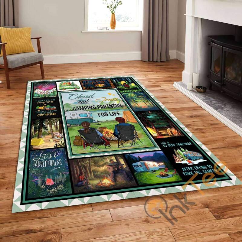 Couple Camping Partner For Life Living Room Bedroom Family Rectangle Rug
