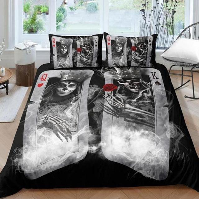 Coupleugarkull3D Customized Duvet Cover Bedding Set