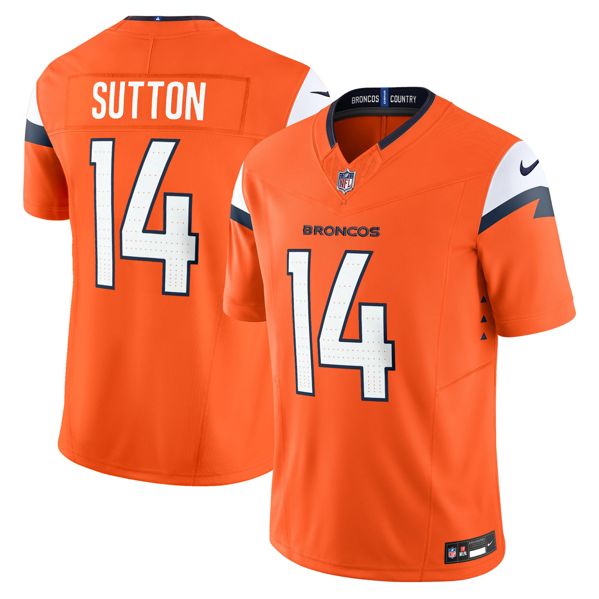 Courtland Sutton Men's Denver Broncos 2024 Vapor Limited Orange Jersey - All Stitched 