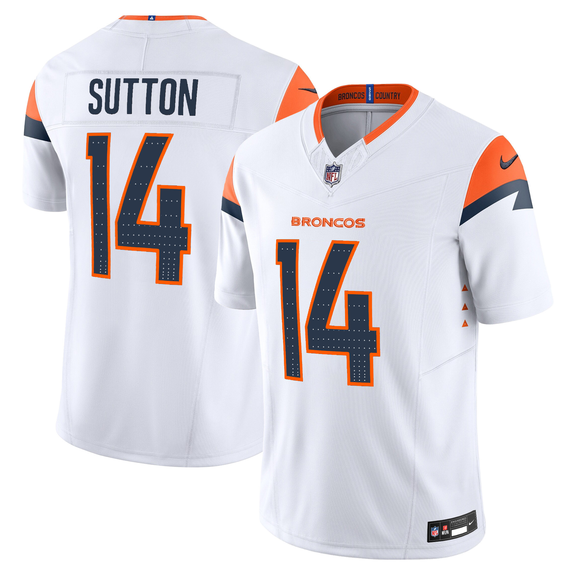 Courtland Sutton Men's Denver Broncos 2024 Vapor Limited White Jersey - All Stitched 