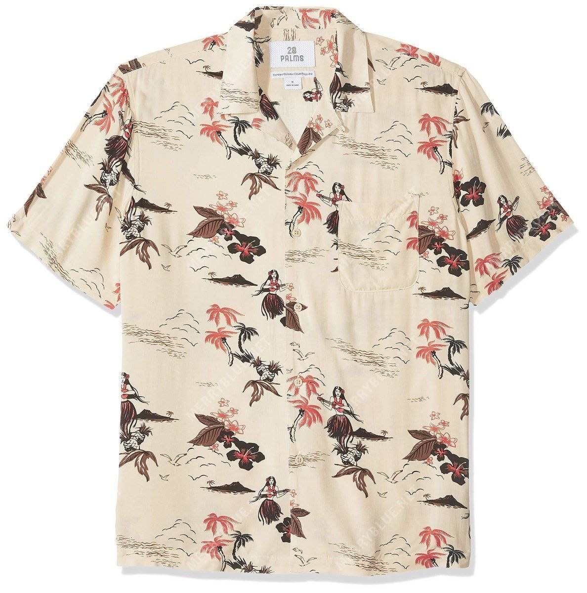 Cover Your Body With Amazing Standard-Fit Vintage Washed 100 Rayon Tropical Hawaiian Shirt