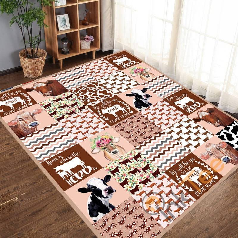 Cow Animal Cute We Will Love You Childrens Home Decoration Lover Farmer Gifts Rectangle Rug