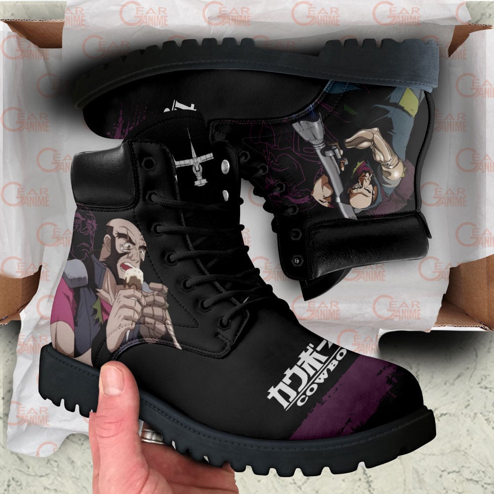 Cowboy Bebop Jet Black Boots Anime Custom Shoes
