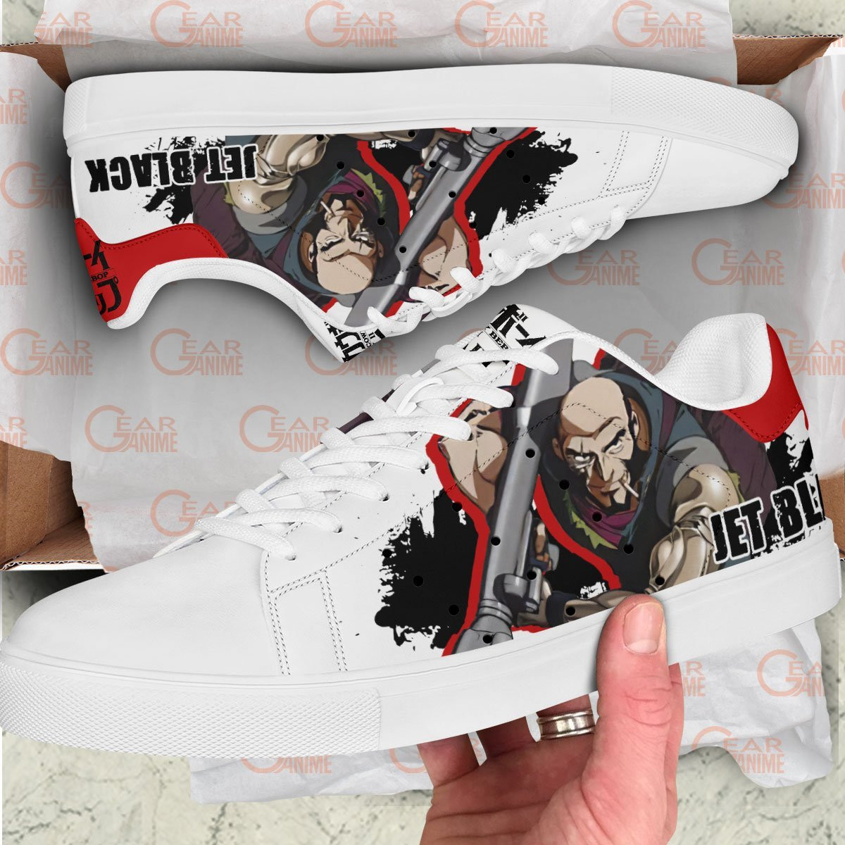 Cowboy Bebop Jet Black Skate Sneakers Custom Cowboy Bebop Anime Shoes