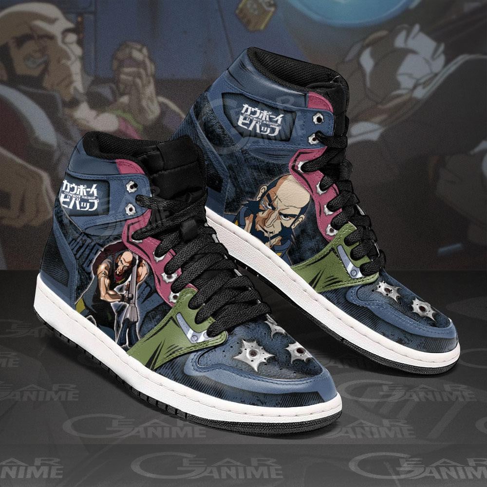 Cowboy Beebop Jet Black JD1s Sneakers Anime Shoes, Air Jordan Hightop