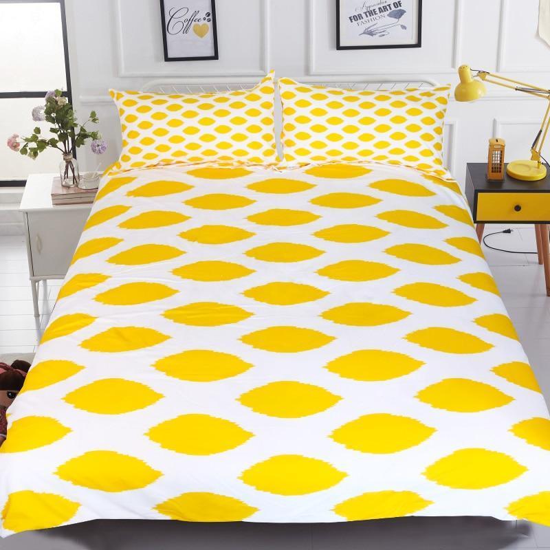 Cozy Lemon Print Art Hop 3D Customized Duvet Cover Bedding Set