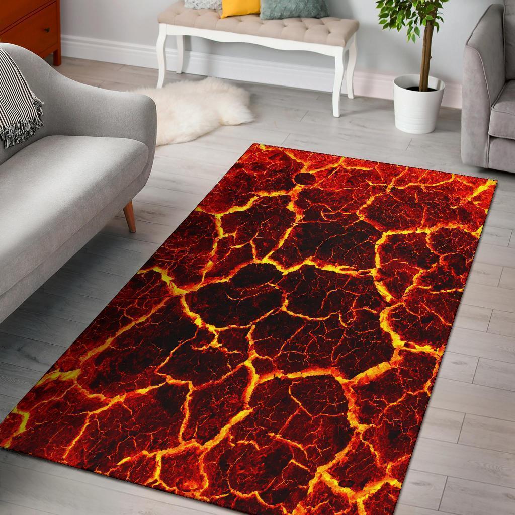 Crackling Flames Fire Area Rectangle Rug