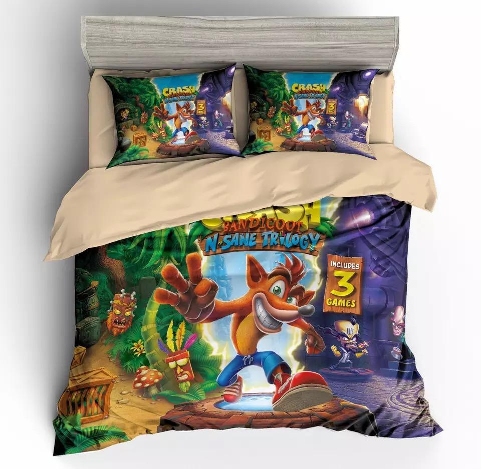 Crash Bandicoot N.Ane Trilogy For Kids 3D Customized Duvet Cover Bedding Set